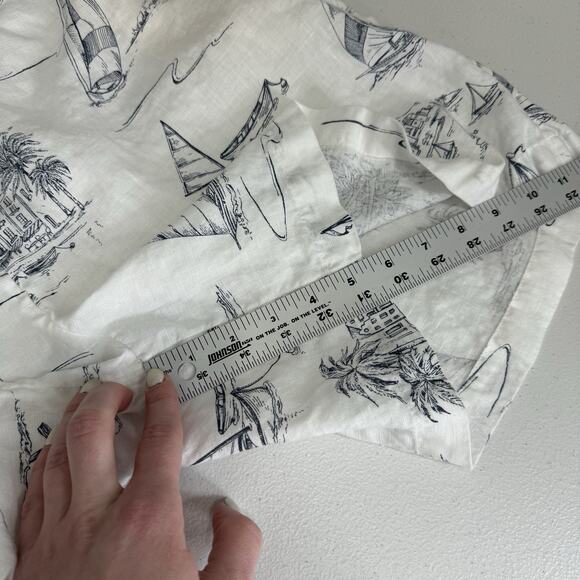 Cynthia Rowley Womens Shorts XL White 100% Linen Sailing Tropical Resort Beachy - Picture 6 of 10